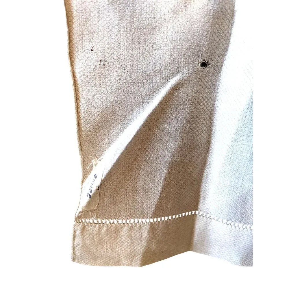 3 Vintage Tea Towels Linen Cotton Plain Undecorated 1940s READ Cottagecore